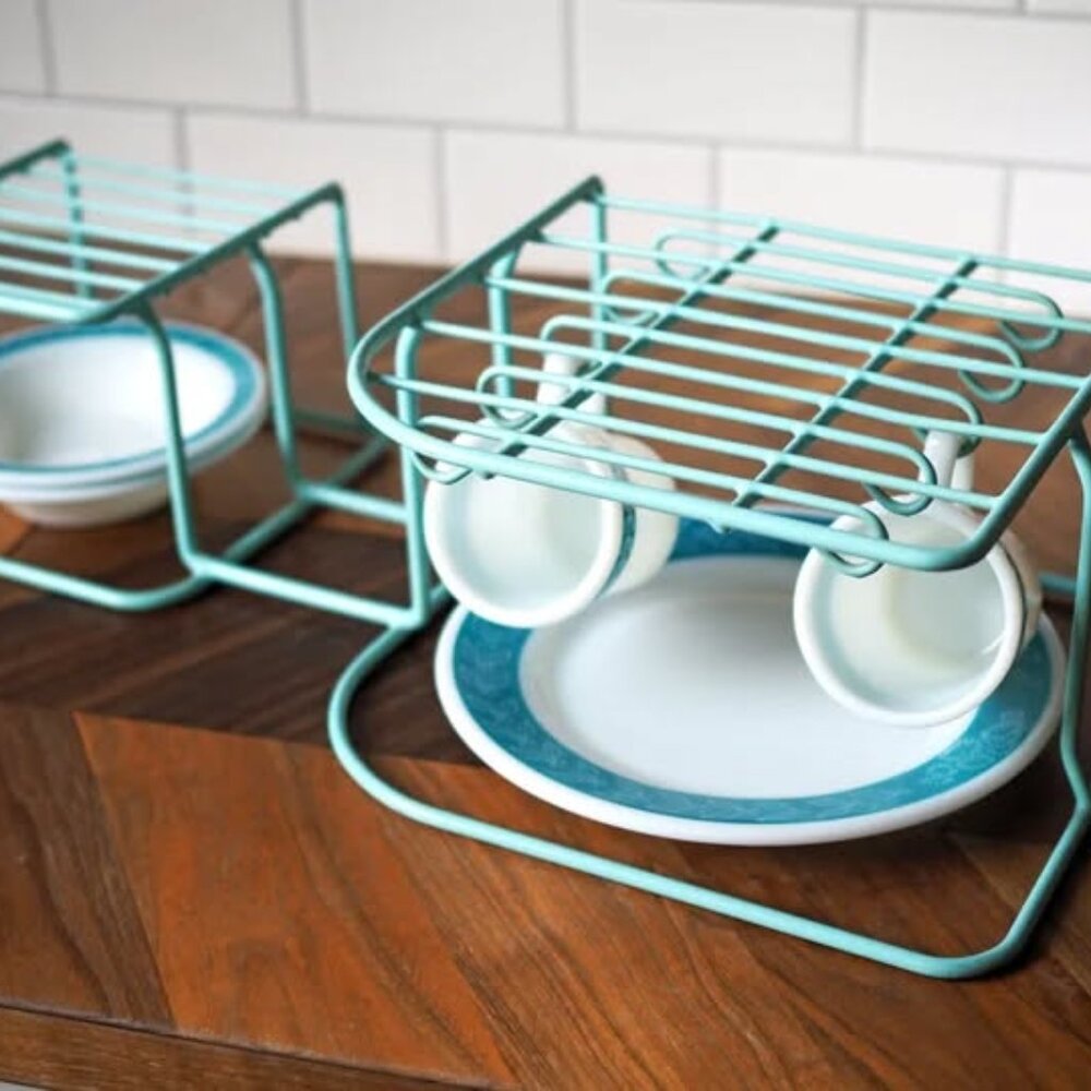 Antique Kitchen Rubbermaid turquoise dish rack